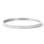 Bracciali in acciaio inossidabile con stampa zebra argento