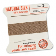 Griffin filo infilaperle di seta naturale 100% Ø0.5mm beige
