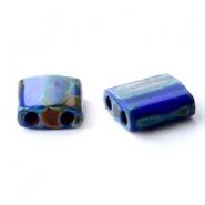 Perline Miyuki Tila 5x5mm Opaque cobalt picasso blue TL5 - 4518