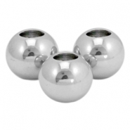 Perline in acciaio inossidabile 5mm argento (acciaio inossidabile)