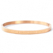 Bracciali in acciaio inossidabile con scritta 'love life and enjoy every moment' oro rosa