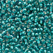 Rocailles Miyuki 11/0 Silverlined transparent dark teal green 11-30
