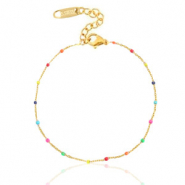 Bracciali in acciaio inossidabile arcobaleno oro
