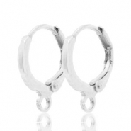 Orecchini richiudibili 11mm con 1 anellino argento antico