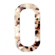 Pendenti in resina 56x30 mm lungo ovale beige marrone misto
