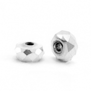 Perline di ematite 4x2 mm sfaccettata rondella argento