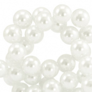 Perline di vetro con effetto perlato 4mm alta qualità bianco