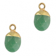 Ciondoli in pietra naturale Amazonita verde chiaro-oro