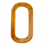Pendenti in resina 56x30 mm ovale e rettangolo marrone oro