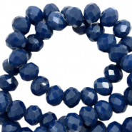 Perline sfaccettate 4x3 mm rondella blu insegna-effetto perlato