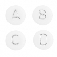 Perline alfabeto in acrilico misto bianco-argento