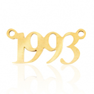 Ciondoli in acciaio inossidabile distanziatore anno 1993 oro