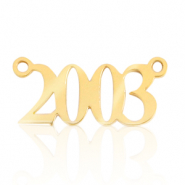 Ciondoli in acciaio inossidabile distanziatore anno 2003 oro