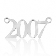Ciondoli in acciaio inossidabile distanziatore anno 2007 argento