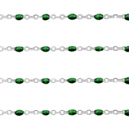 Componenti in acciaio inossidabile 1mm catena stile rosario verde marino profondo-argento