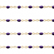 Componenti in acciaio inossidabile 1mm catena stile rosario viola reale-oro