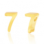 Perline in acciaio inossidabile con disegno numero 7 oro