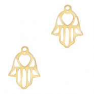 Ciondoli in acciaio inossidabile a forma di mano di Hamsa oro