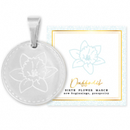 Mix & Match ciondoli in acciaio inossidabile 15 mm Birth flower March-Daffodil argento
