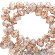 Perline sfaccettate 4x3 mm rondella champagne beige-effetto perlato