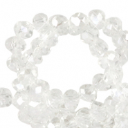 Perline sfaccettate 3x3mm rondella cristallo-effetto perlato