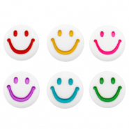 Perline alfabeto in acrilico smiley Bianco-multicolor