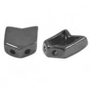 Perline di metallo DQ duo beads freccia argento antracite (privo di nichel)