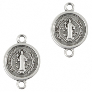 Ciondoli di metallo DQ distanziatore religioso 14mm argento antico (privo di nichel)