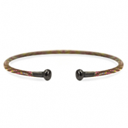 C.U.S&reg; bracciali bangle di gioielli marrone-argento antracite