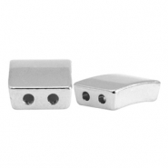 Perline di metallo DQ duo beads ettangolo argento antico (privo di nichel)