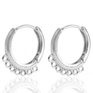 Metallo TQ in ottone orecchini a cerchio argento
