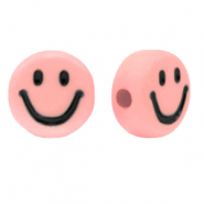 Perline alfabeto in acrilico smiley rosa vintage