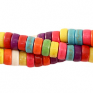 Perline di pietra naturale howlite a dischetto 6x3mm multicolore