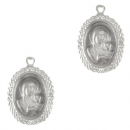 Ciondoli di metallo DQ Maria e Gesù argento antico (privo di nichel)