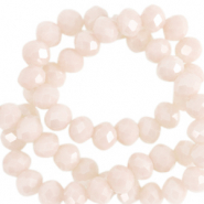 Perline sfaccettate 4x3 mm rondella beige burro-effetto perlato