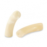 Perline in acrilico tubo beige marmo