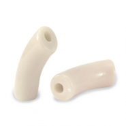 Perline in acrilico tubo beige latte