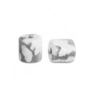 Perline di pietra naturale Magnesite a dischetto 2x2mm marmo bianco