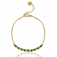 Bracciali in acciaio inossidabile blu smeraldo-oro