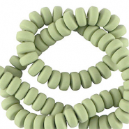 Perline di polimero rondella 7mm verde cenere