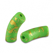 Perline in acrilico tubo opaca verde chiaro-oro