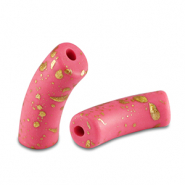 Perline in acrilico tubo opaca rosa-oro