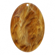 Pendenti in resina ovale arancione raccogliere-marrone