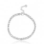 Bracciali in acciaio inossidabile argento-cristallo