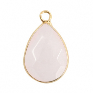Ciondoli in pietra naturale goccia bianco ghiaccio-oro