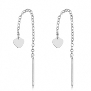 Orecchini in acciaio inossidabile cuore argento