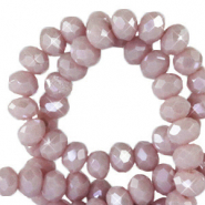 Perline sfaccettate 3x2mm rondella rosa cenere delicato-effetto perlato