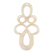 Pendenti in resina barocco bianco perlato-rosa
