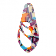 Pendenti in resina ala coriandoli multicolori