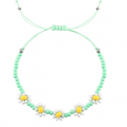 Braccialetti alla moda fiore verde menta-blanco